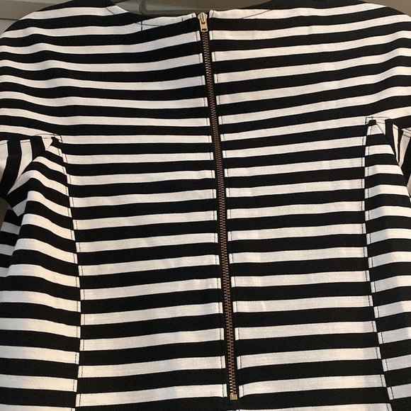 J. Crew Black/White Strip Shift Dress - XS - Picture 7 of 10